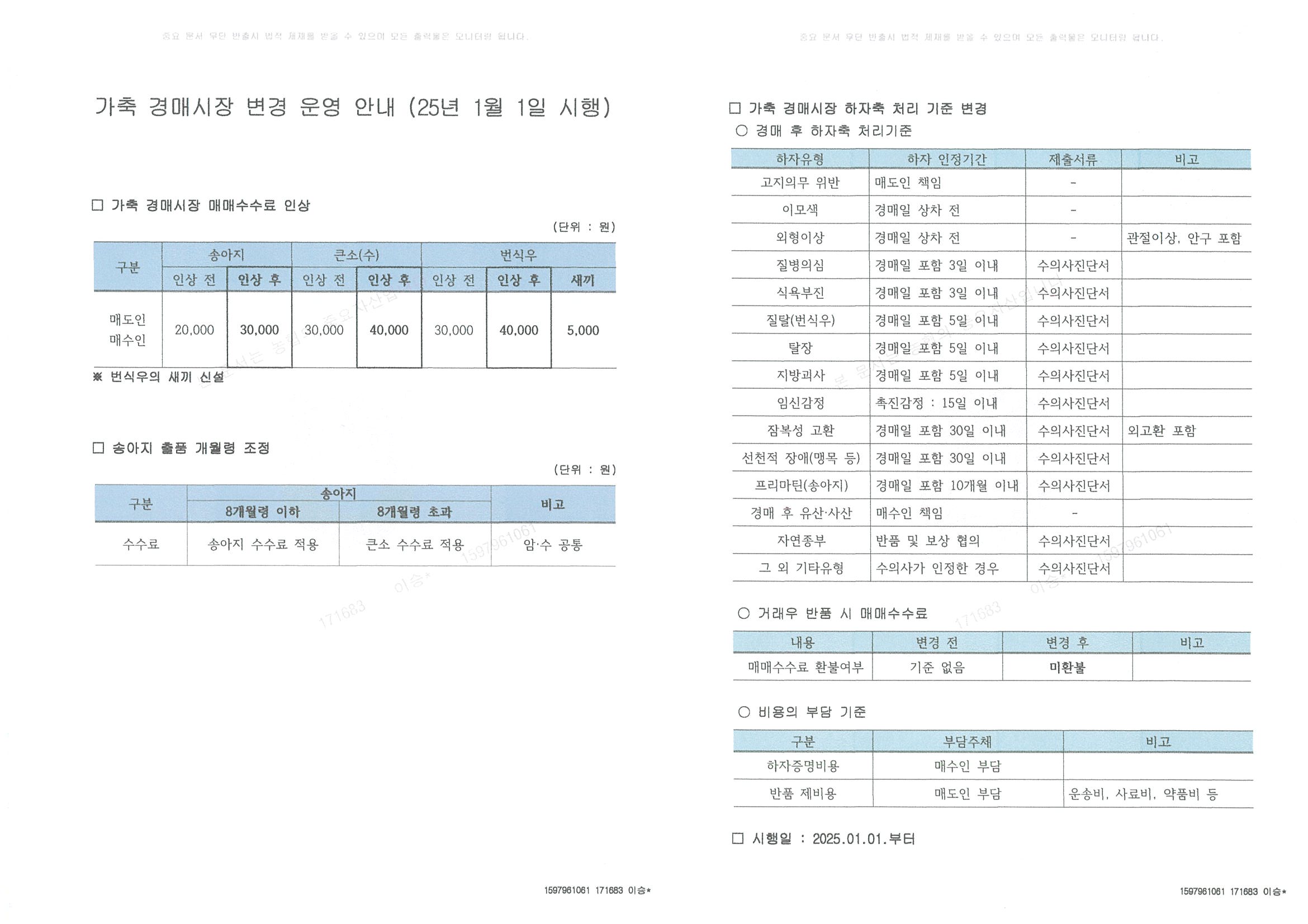 수수료변경안내문